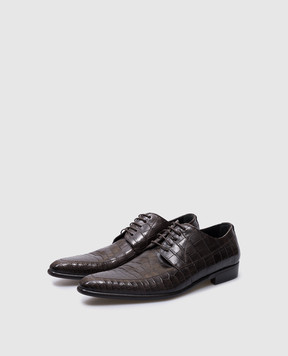 Dolce&Gabbana Коричневые дерби из кожи крокодила CA1930