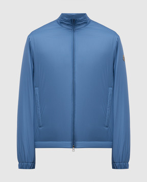 Moncler Синяя пуховая куртка Berre с кожаной нашивкой логотипа K10911A00053597X2