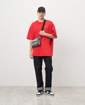 Off-White Красная футболка с принтом 3D OMAA161F24JER005