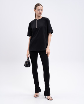 Max Mara Sportmax Черная футболка OBLATO с цепочкой OBLATO