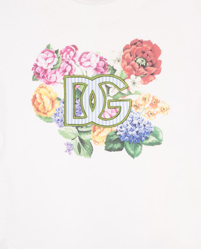 Dolce&Gabbana Белая футболка с нашивкой монограммы логотипа L5JTOZG7O2A46