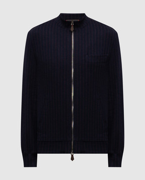 ISAIA Синяя спортивная куртка в полоску MF0003J0408