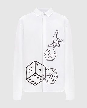 Off-White Белая рубашка Dices OMGE040W24FAB007