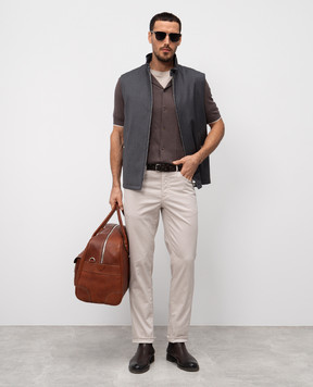Brunello Cucinelli Серые брюки с логотипом логотип M289LI1780