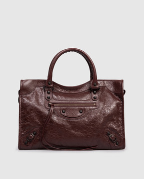 Balenciaga Бордова шкіряна сумка-тоут Le City 8230582ABEK