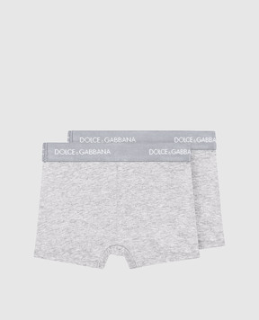 Dolce&Gabbana Дитячий набір сірих трусів-боксерів з логотипом L4J701ON00G