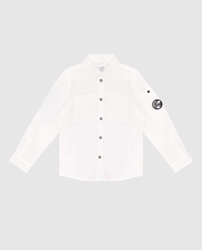 C.P. Company Детская белая рубашка из льна. CUC00ALUA0118