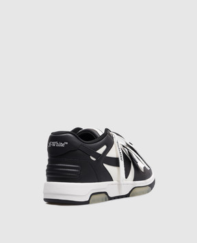 Off-White Чорні шкіряні кросівки Оut Оf Оffice з логотипом OMIA189C99LEA007