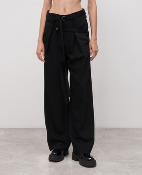 Ann Demeulemeester Чорні штани Jilleke з вовною B0013604FA556