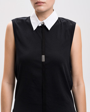 Ann Demeulemeester Белый воротник с брендированной лентой B0010866FA555