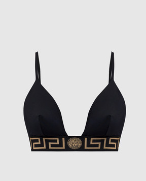 Versace Черный лиф от купальника с узором Greca 1008584A232185