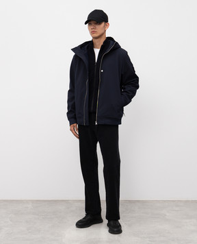 Stone Island Синій кардиган з вовною з патчем K2S155100062S00A1