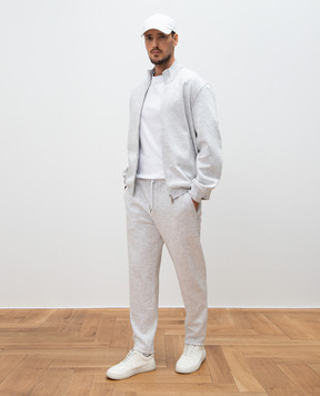 Brunello Cucinelli Серая меланжевая спортивная куртка MM8319089G