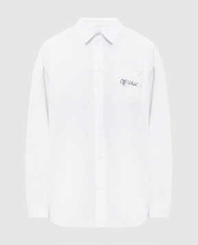 Off-White Біла сорочка з вишивкою логотипа OMGE004C99FAB003
