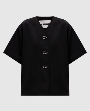 Jil Sander Чорний кардиган з шовком J02BN0213J65005