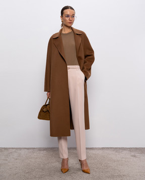 Max Mara Бежевый топ GERICO из шерсти GERICO