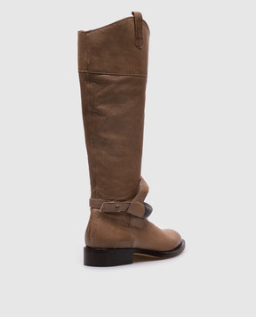 Brunello Cucinelli Бежеві шкіряні чоботи MZDENG28639