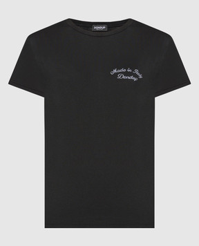 Dondup Чорна футболка з вишивкою логотипа DS007JF0342DHP1