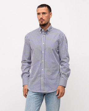 Brunello Cucinelli Рубашка в полоску из хлопка MY6501716