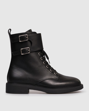 Gianvito Rossi Чорні шкіряні черевики  Ripley G7326320GOM