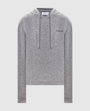 Off-White Серые худи из кашемира с логотипом 2HU005F25KNI001