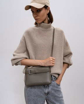 Brunello Cucinelli Коричневая кожаная сумка кросс-боди с принтом логотипа MBHED2617P