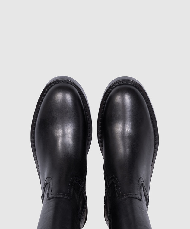 Ann Demeulemeester Черные кожаные ботинки Henrica 2201WA02380 изображение 4