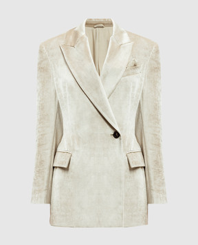 Brunello Cucinelli Бежевий двобортний жакет MD5817150P