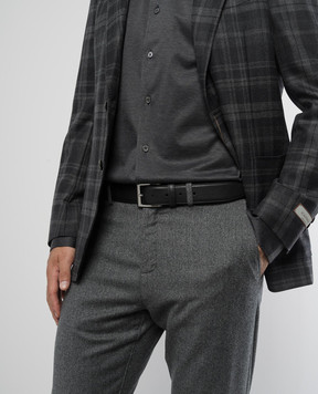 Canali Черный кожаный ремень KA0002550C