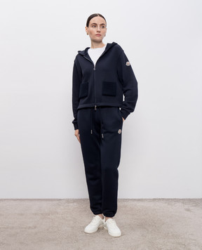 Moncler Голубые джогеры с нашивкой логотипа K20938H0000689B0Q