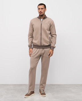 Bertolo Cashmere Бежевая спортивная куртка с шерстью 902087001965