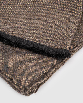 Brunello Cucinelli Коричневий палантин з кашеміром і вовною з люрексом MSCDARW30
