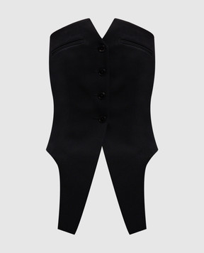 Alexander Wang Черный асимметричный жилет из шерсти 1WC1251979