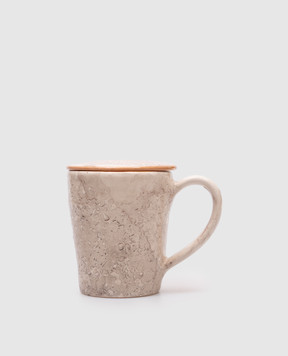 Brunello Cucinelli Сіра керамічна чашка з кришкою MLMUGCER1