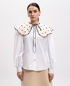Valentino Белая блуза с акцентным воротником 6B3AB7B35A6