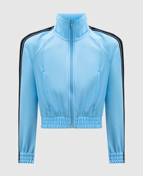 Alexander Wang Голубая укороченная спортивная куртка с контрастной тесьмой 4CC3242091