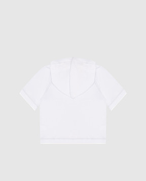 Brunello Cucinelli Дитяча блакитна футболка з капюшоном BE854E184C