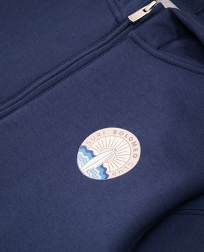 Brunello Cucinelli Дитяча синя спортивна куртка з принтом BW863E187C