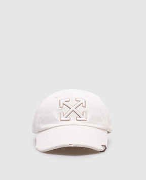 Off-White Белая кепка с эмблемой Arrow OMLA049S25DEN001