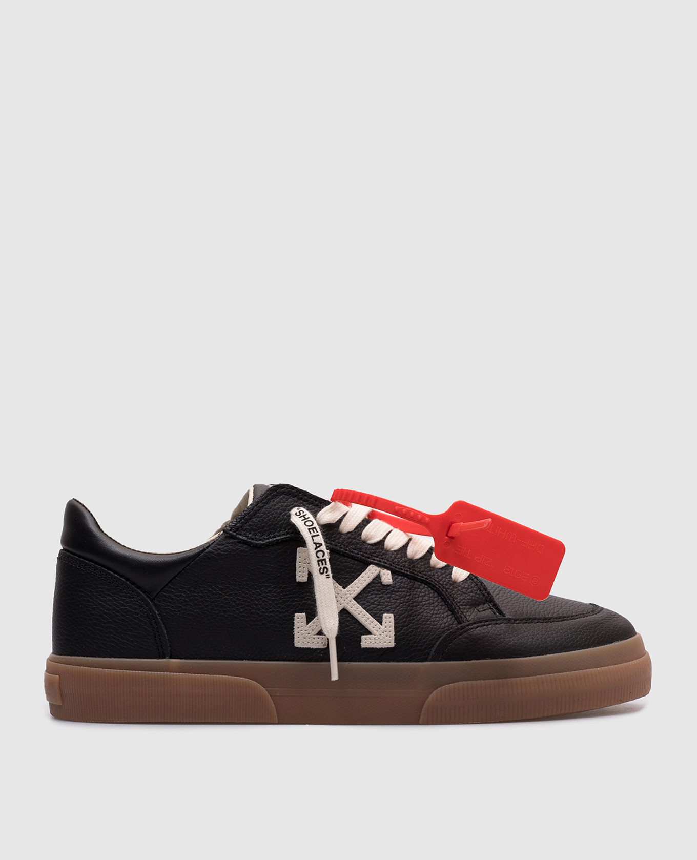 

Черные кожаные кеды NEW VULCANIZED с логотипом, Черный, Кеды