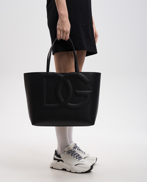 Dolce&Gabbana Черная кожаная сумка-тоут DG Logo BB7338AW576