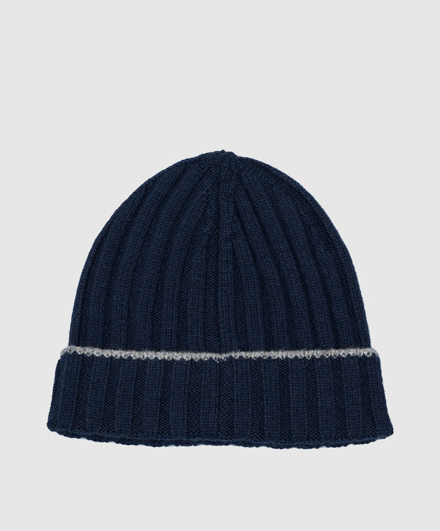 Brunello Cucinelli Синяя шапка из кашемира M2240900 изображение 3