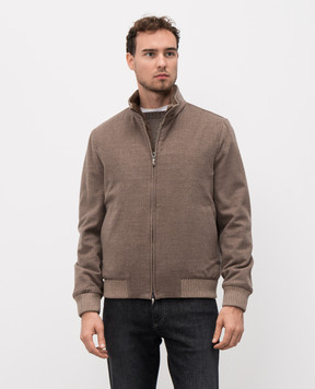 Doriani Cashmere Коричневая куртка из шерсти на меху норки A342GILPELT125N