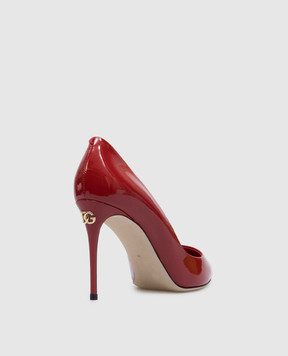 Dolce&Gabbana Красные кожаные лакированные туфли с логотипом DG CD1657A1471