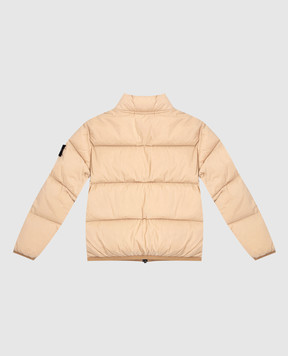 Stone Island Дитяча бежева пухова куртка з патчем логотипа K2S164100008S00284