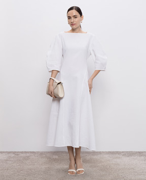 Jil Sander Белое платье миди из льна J04CT0115J60001
