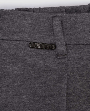 Brunello Cucinelli Детские серые меланжевые штаны BH827P214C