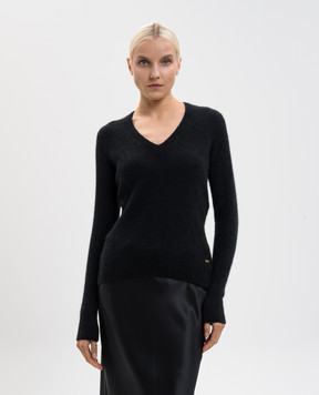 Tom Ford Чорний пуловер з кашеміру і шовку MAK1338YAX755