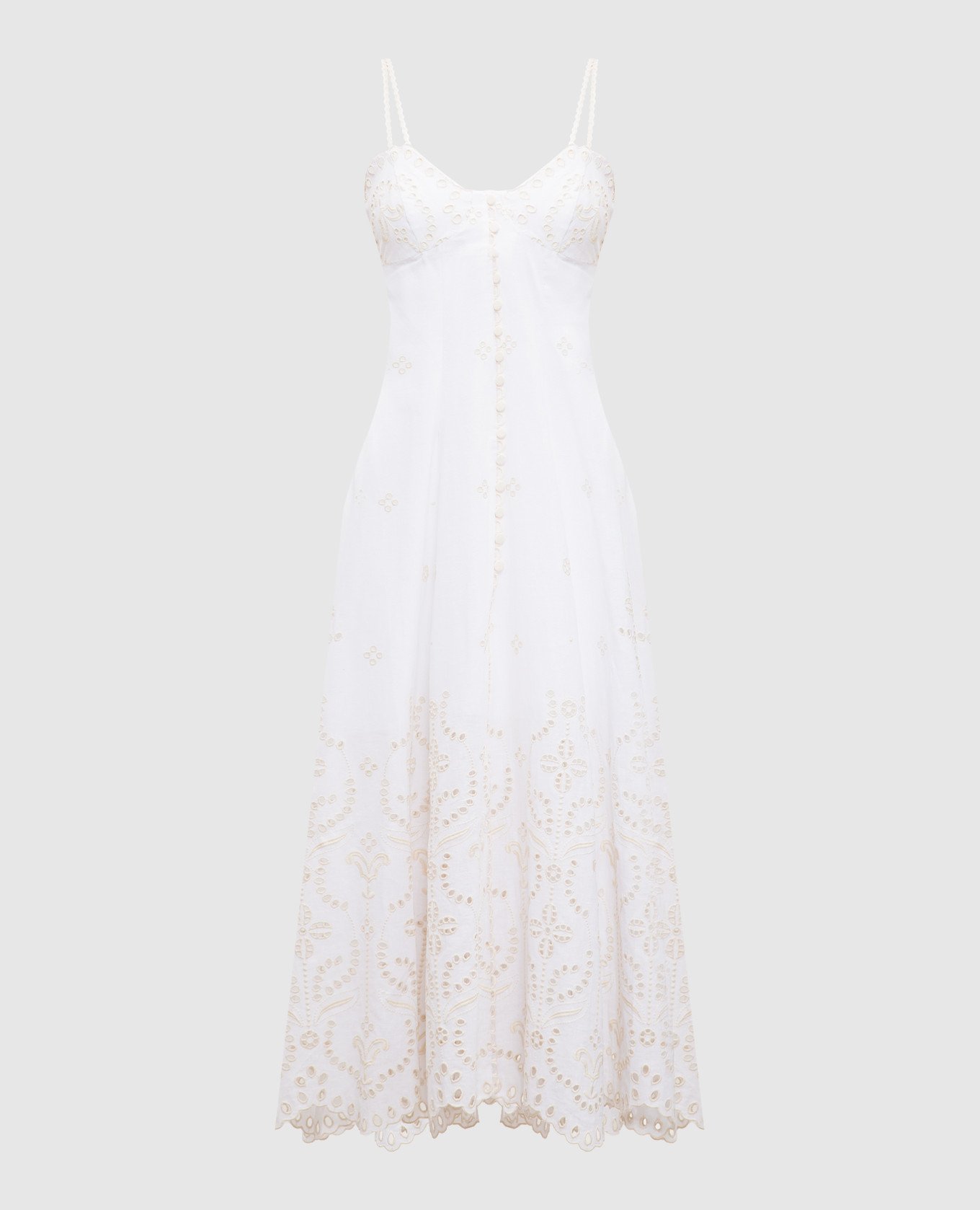 Mutti white linen dress with embroidery