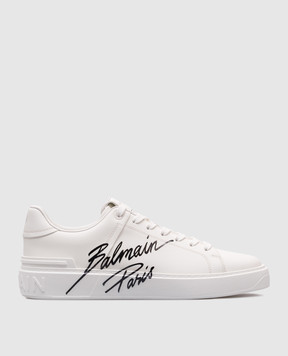 Balmain Белые кожаные кроссовки B-Court с логотипом. EM0VI288LIPB